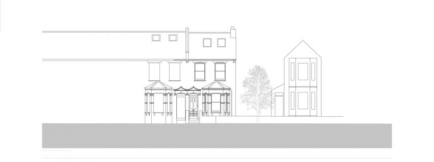 Proposed elevation of House for Four London house extension by Harry Thomson of Studioshaw