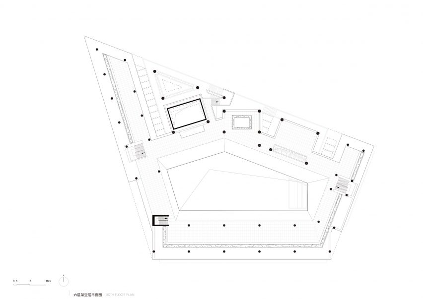 Sixth floor plan of Huandou School by Trace Architecture Office TAO in Haikou China
