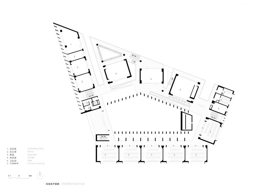 Standard floor plan of Huandou School by Trace Architecture Office TAO