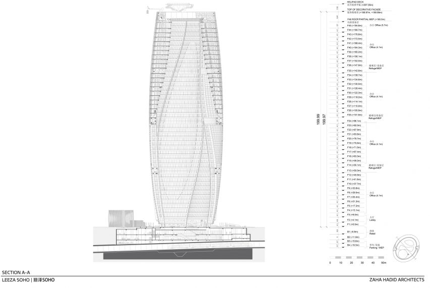 Leeza Soho tower by Zaha Hadid Architects in Beijing, China