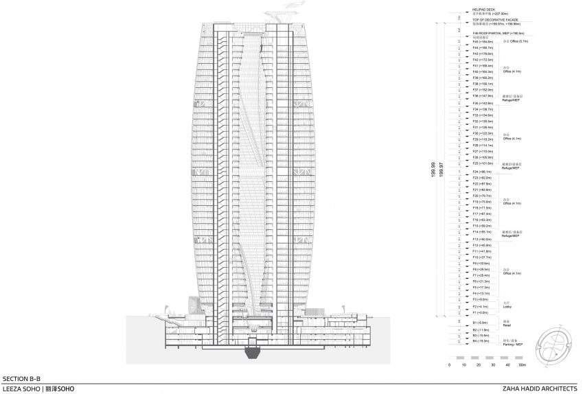 Leeza Soho tower by Zaha Hadid Architects in Beijing, China