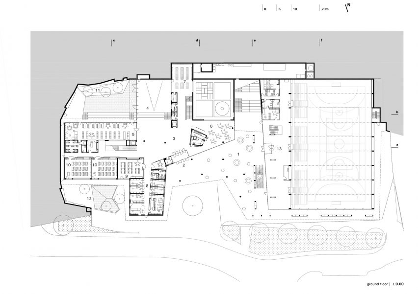 Ground floor plan of Pazdigrad Primary School by x3m