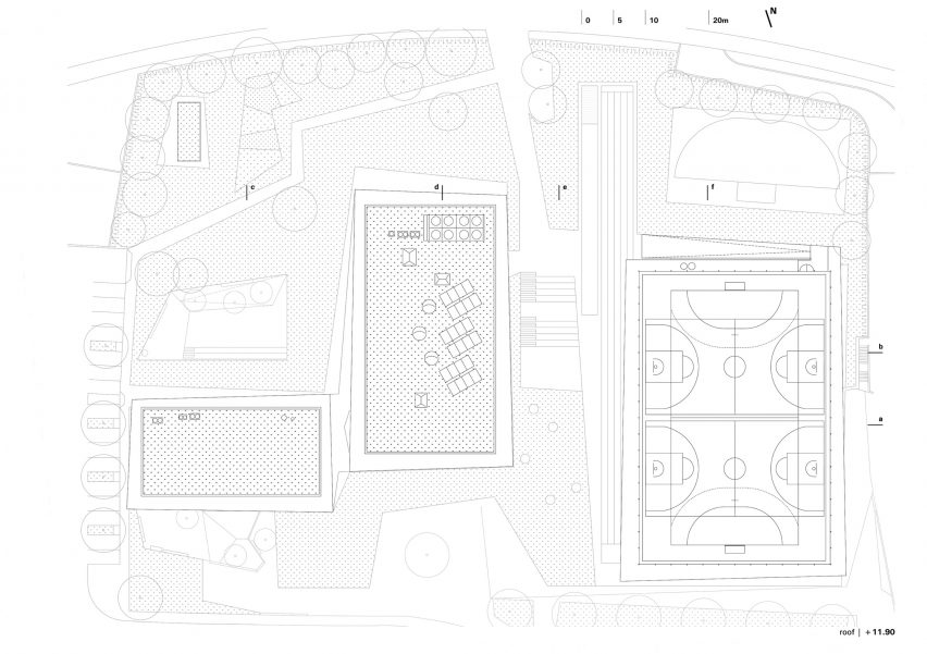 Roof plan of Pazdigrad Primary School by x3m