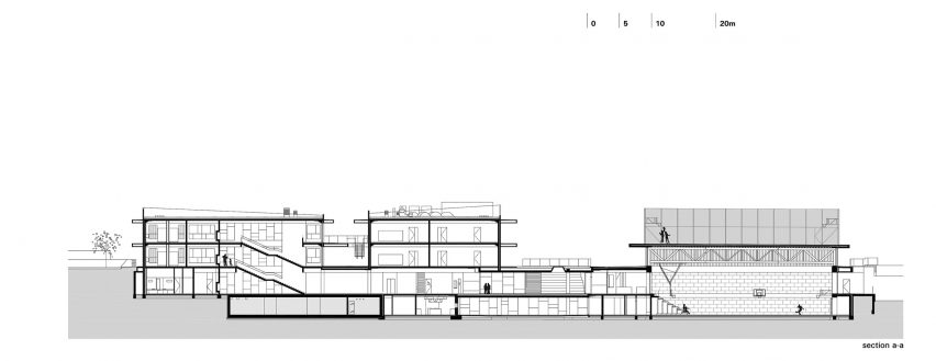 Section A-A of Pazdigrad Primary School by x3m