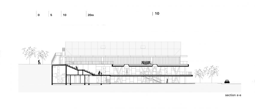 Section E-E of Pazdigrad Primary School by x3m