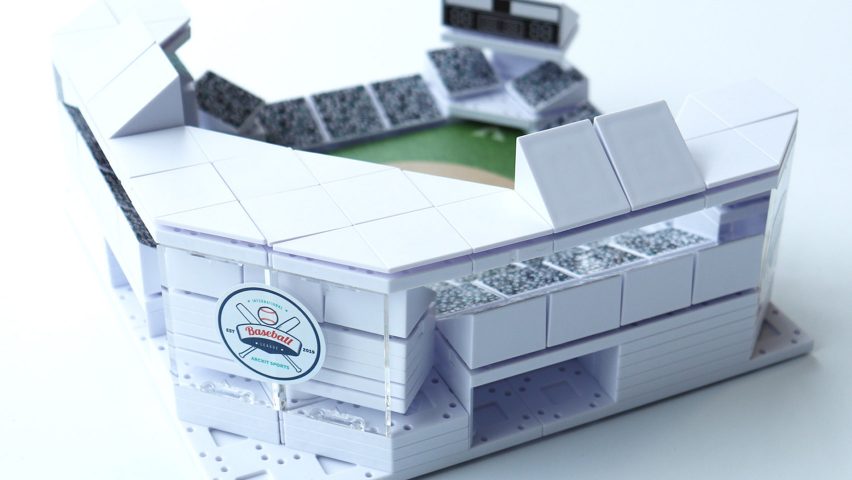 Architectural model-building kit of sports stadiums by Arckit