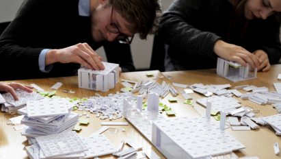 Architectural model-building kit of sports stadiums by Arckit
