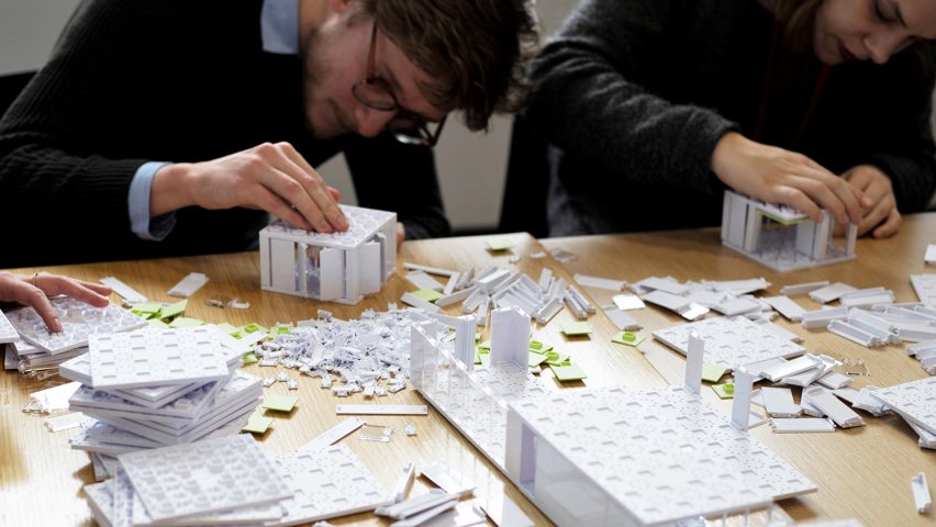 Architectural model-building kit of sports stadiums by Arckit