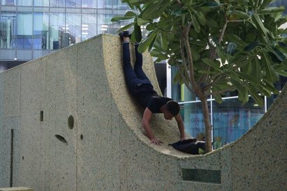 T Sakhi's Lebanon pavilion uses a wall to activate social interaction