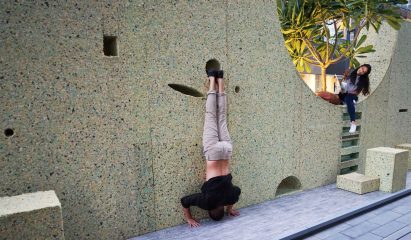 T Sakhi's Lebanon pavilion uses a wall to activate social interaction
