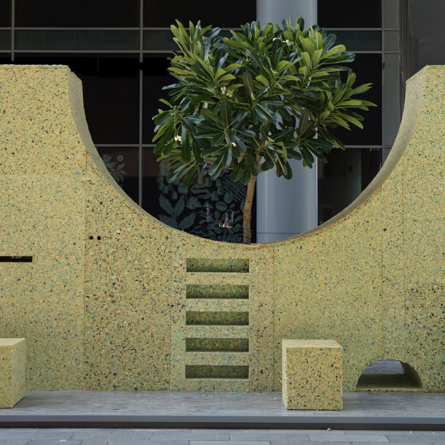 T Sakhi's Lebanon pavilion uses a wall to activate social interaction