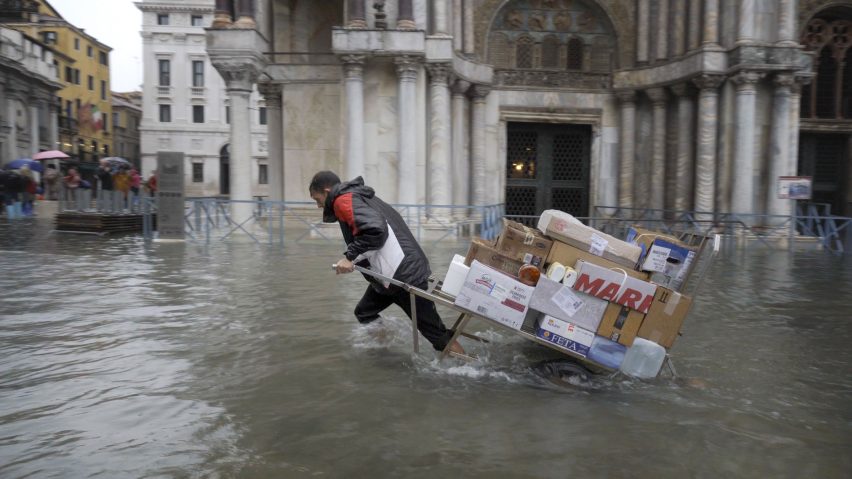 Homo Urbanus by Bêka & Lemoine shows flooding in St Mark's Square in Venice