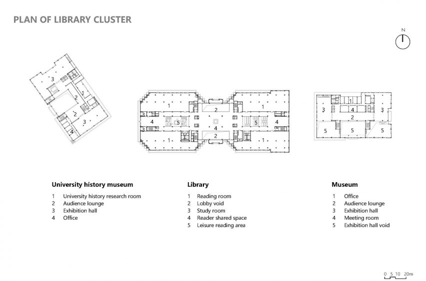 Second floor plan of Yan'an University campus building by Architectural Design and Research Institute of Tsinghua University, China
