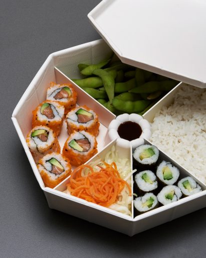 Anna Piasek makes Bento-style cellulose packaging for takeaway food