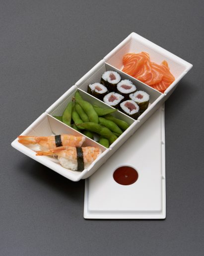 Anna Piasek makes Bento-style cellulose packaging for takeaway food