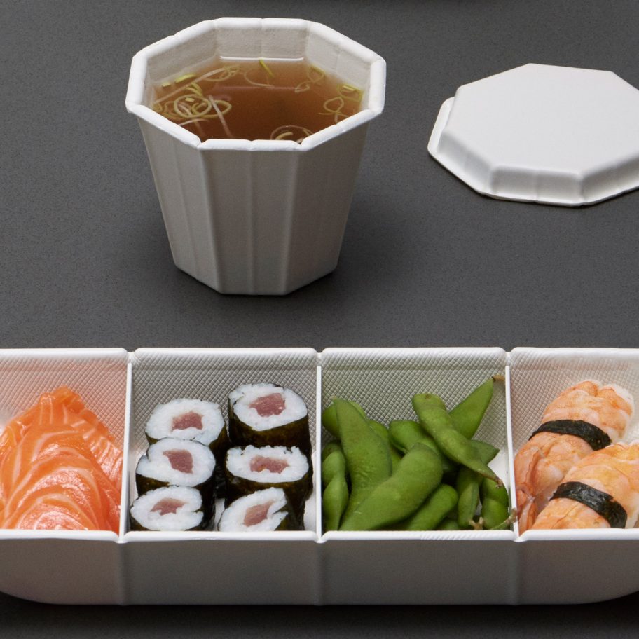 Anna Piasek makes Bento-style cellulose packaging for takeaway food