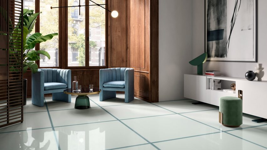 Ceramiche Refin's collection of glass-effect tiles