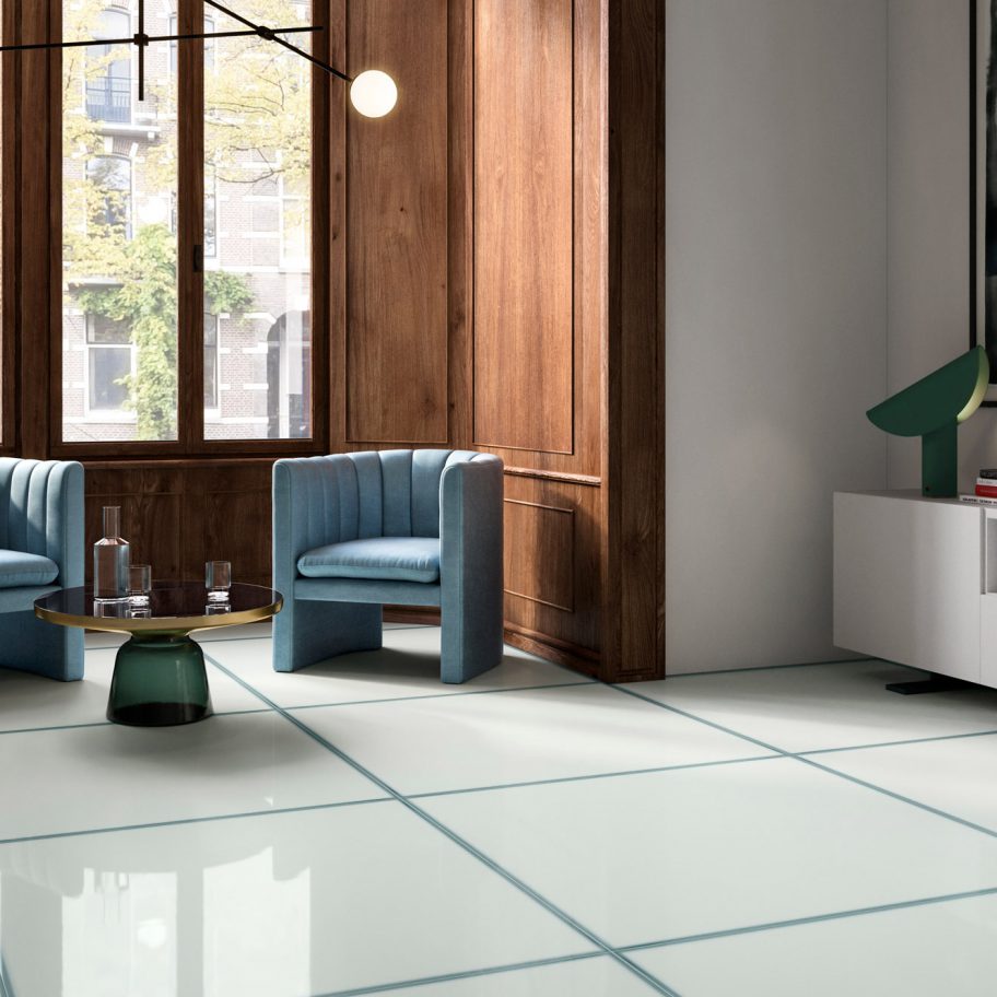 Ceramiche Refin's collection of glass-effect tiles