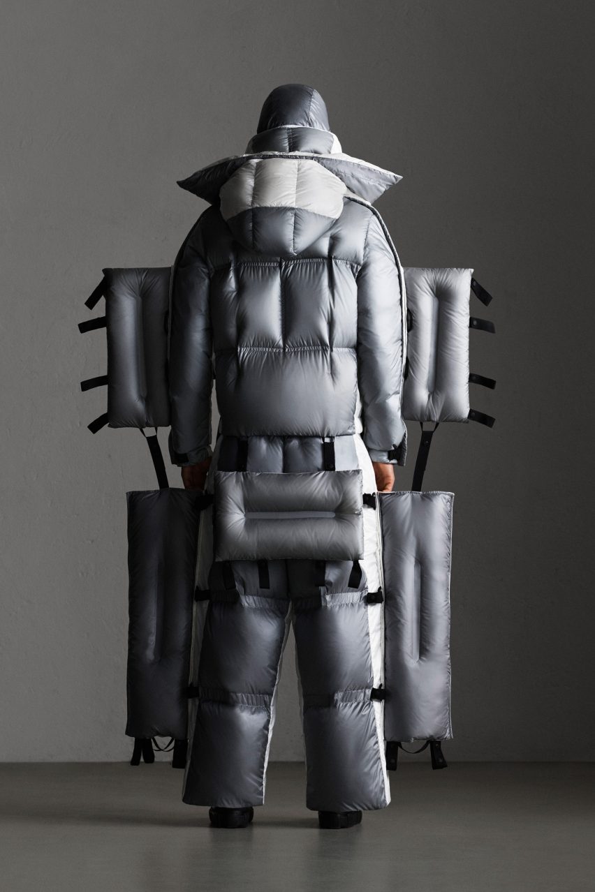 Craig Green's Moncler Genius puffer suit can be rolled up like sleeping bag
