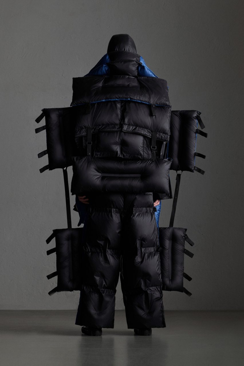 Craig Green's Moncler Genius puffer suit can be rolled up like sleeping bag