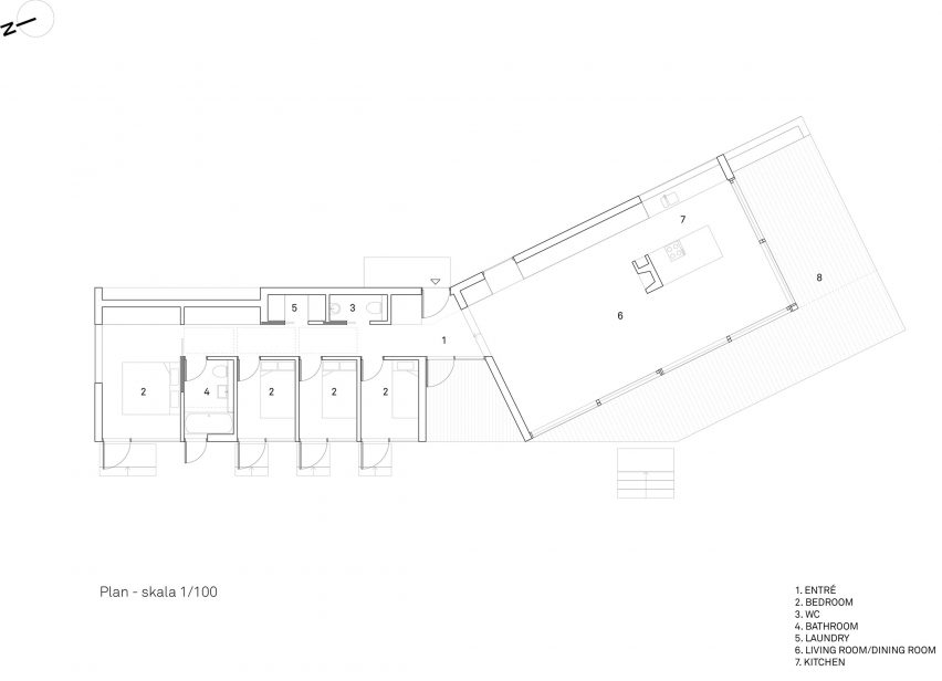 Plan of Dalarna House by Dive Architects