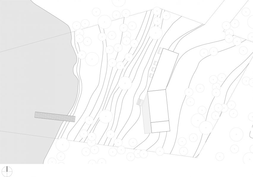 Site plan of Dalarna House by Dive Architects