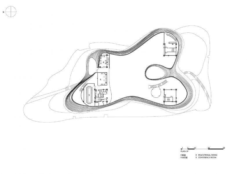 Second floor plan of Liyang Museum Floating Melodies by CROX