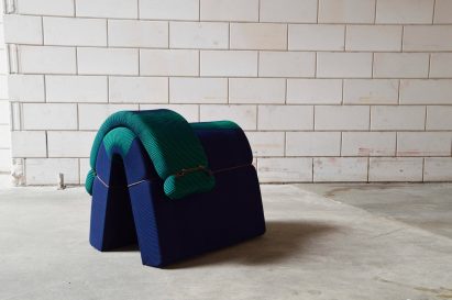Floor Skrabanja designs 3D-knitted seats that use no staples or stitches
