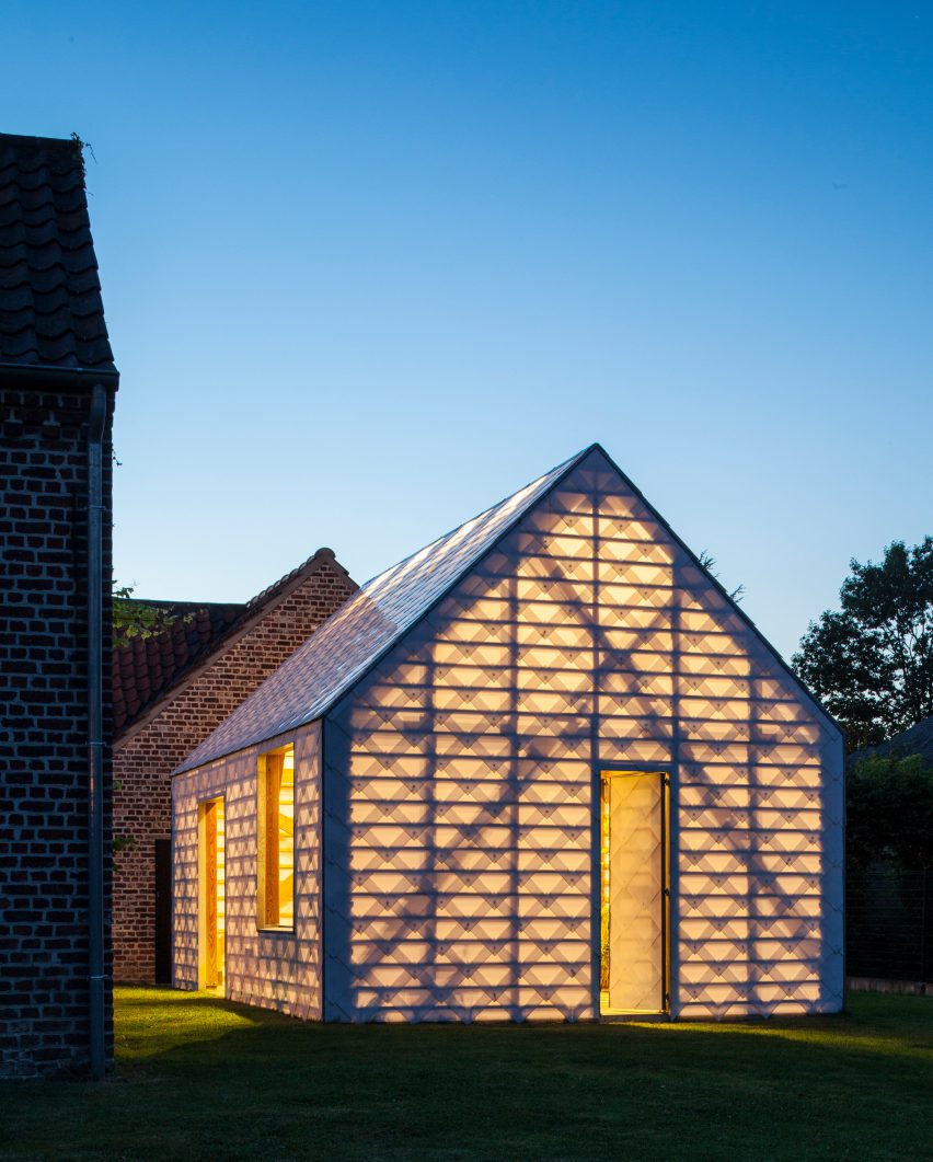 Garden Room by Indra Janda glowing at night