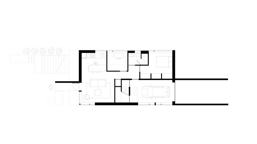 House with Two Bay Windows by D'Arcy Jones Architects Ground Floor Plan