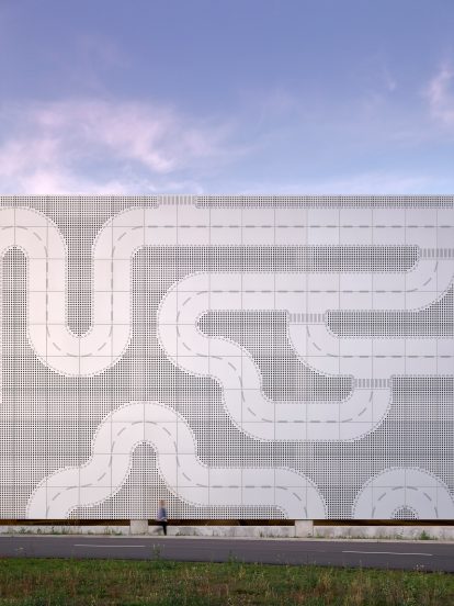 Lego car park in Billund by CEBRA 