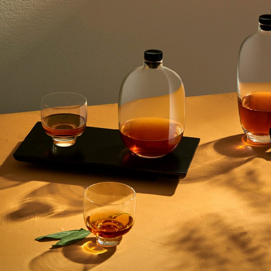 Malt Whisky Tall handmade glass bottle by Mikko Maakkonen for Nude