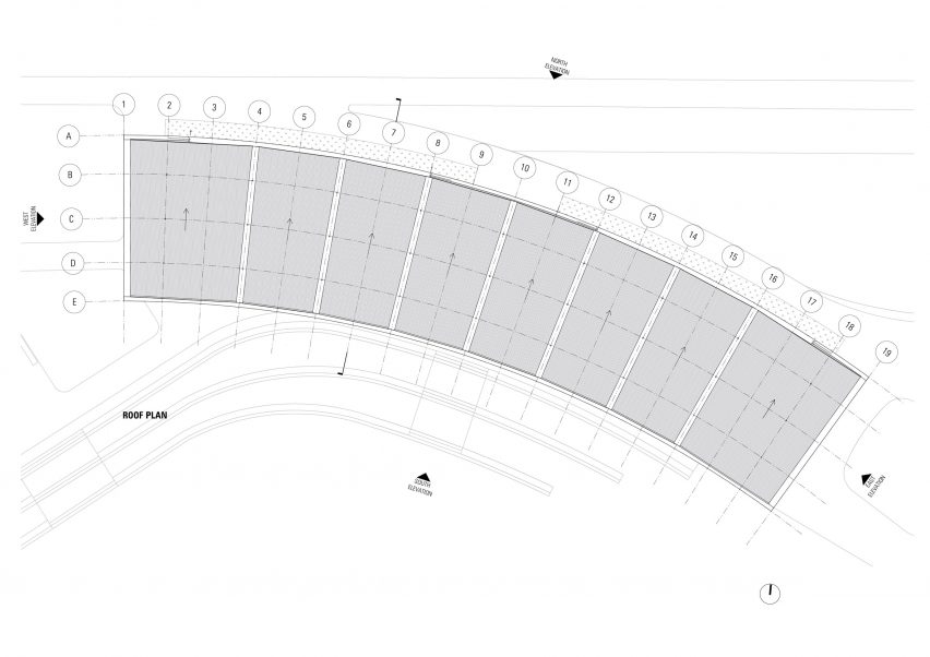 Roof plan of Marsden Park Pavilion by CHROFI