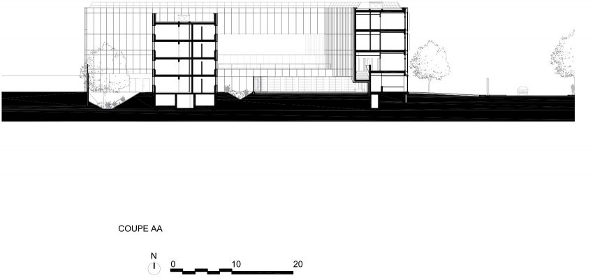 Section A of Minimum security prison in Nanterre by Local Architecture Network LAN