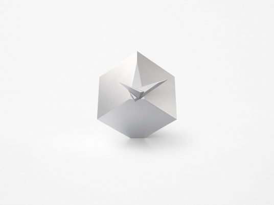 Nendo's Cubic Clock only reveals "its true form" twice per day