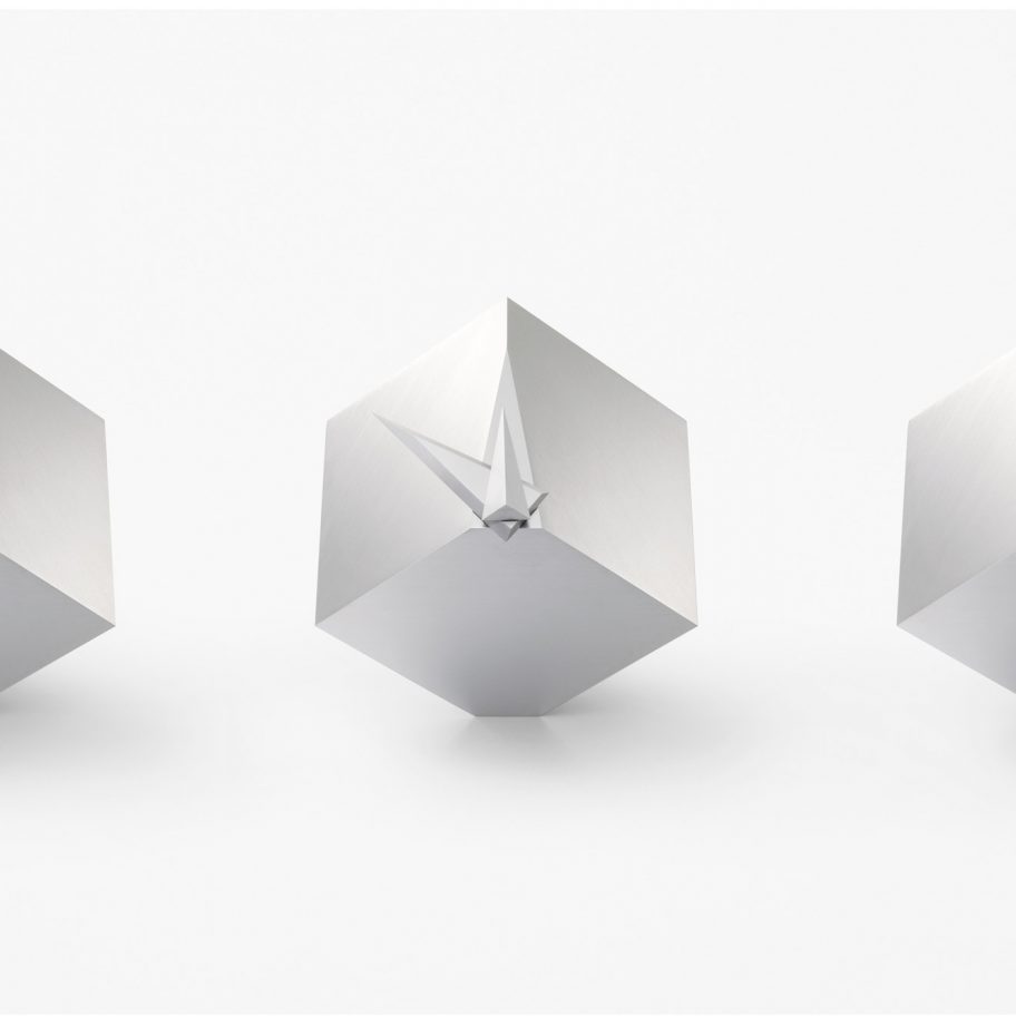 Nendo's Cubic Clock only reveals "its true form" twice per day