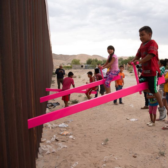 US-Mexico border wall seesaws, USA, Mexico, Rael San Fratello