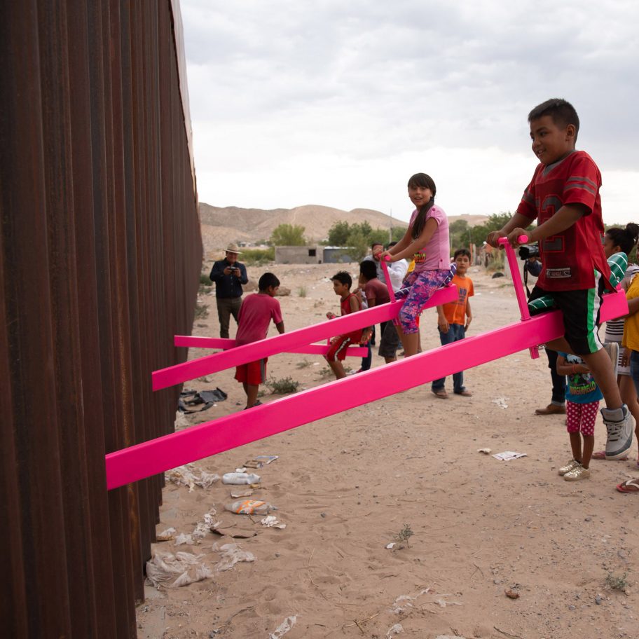 US-Mexico border wall seesaws, USA, Mexico, Rael San Fratello