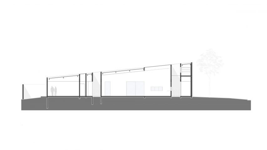 Courtyard House​ by Bernardo Richter Section
