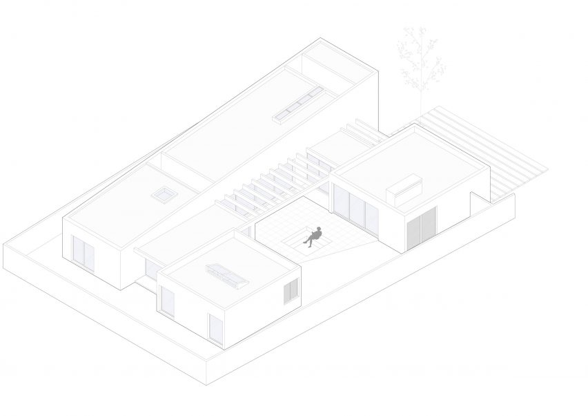 Courtyard House​ by Bernardo Richter Isometric Drawing