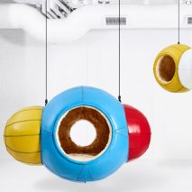Porky Hefer’s Molecules are hanging seats modelled on chemical compounds