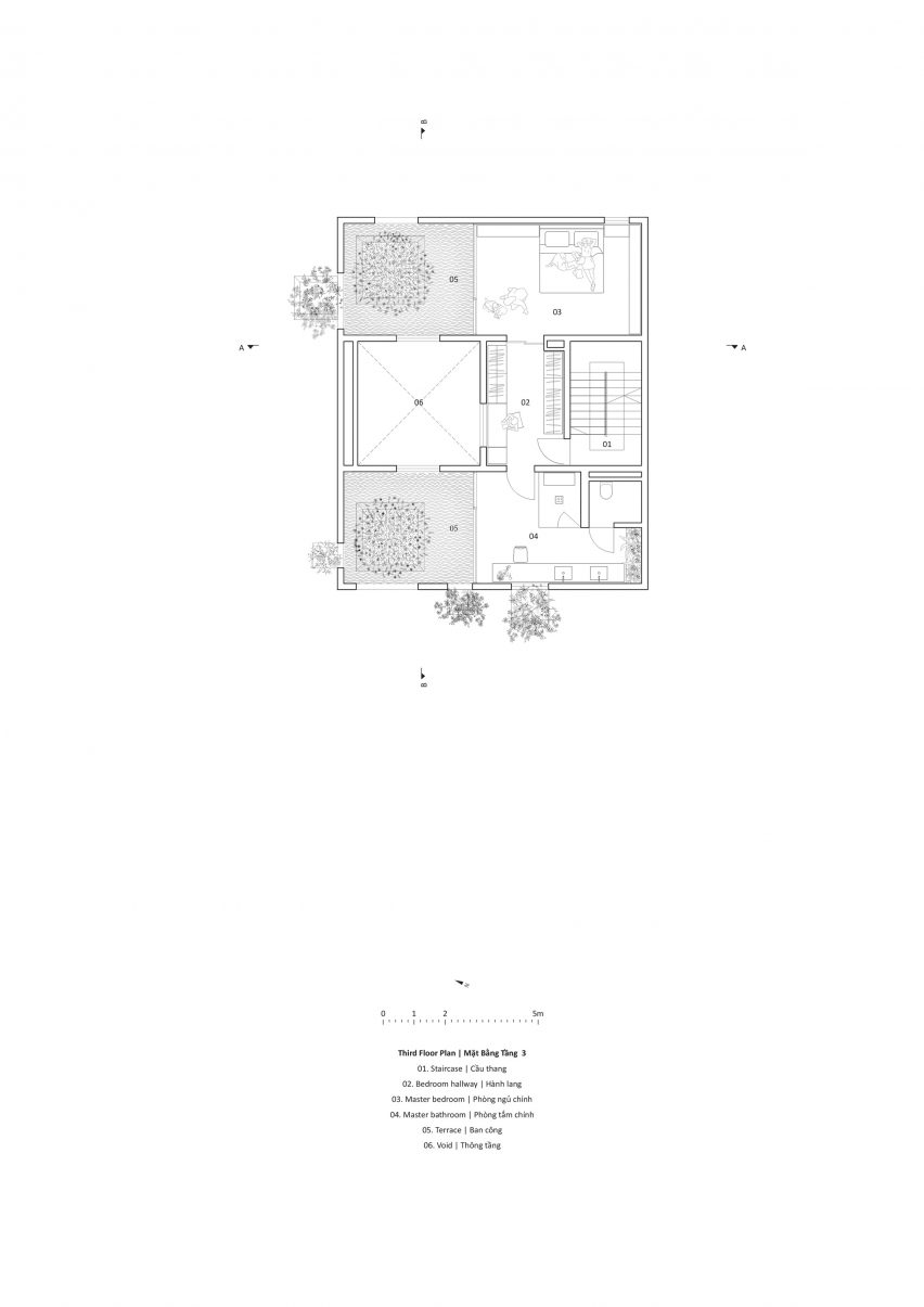 Second floor plan of Sky House by MIA Design Studio
