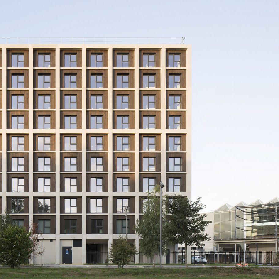 Student housing block by Atelier Villemard et Associés (AVA) in Champs-sur-Marne