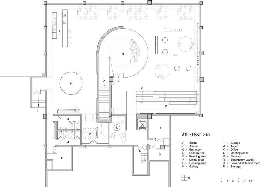 TEA Community Centre by Waterfrom Design first floor plan