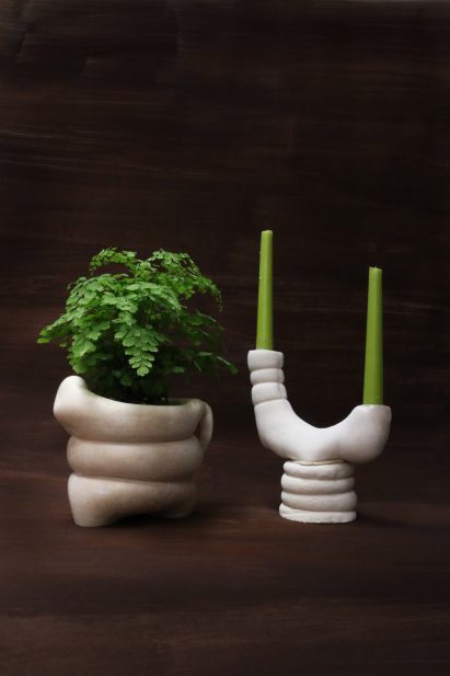 Tessa Silva creates compostable homeware from surplus milk and chalk