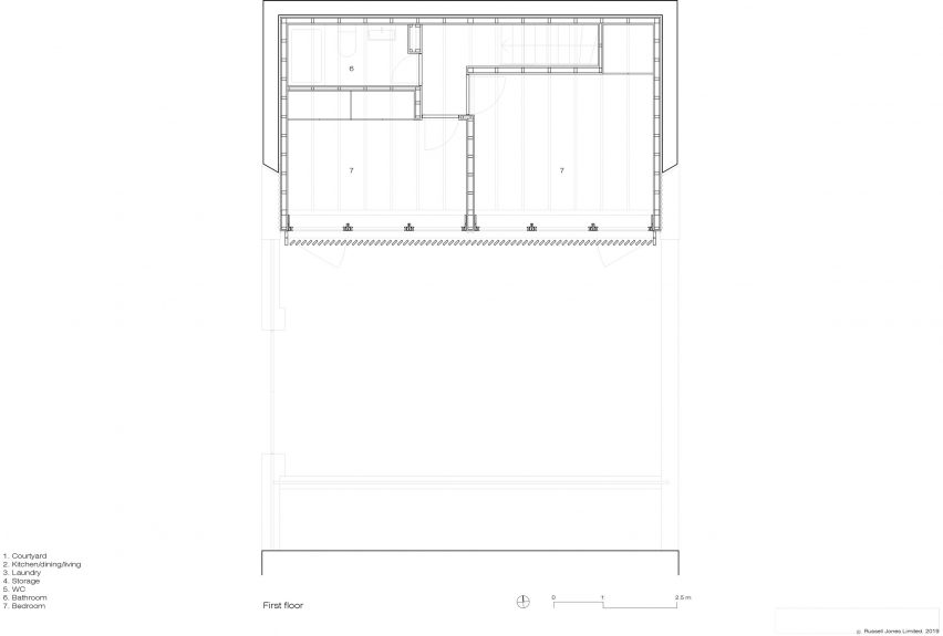 First floor plan of Windsor Road outbuilding house by Russell Jones