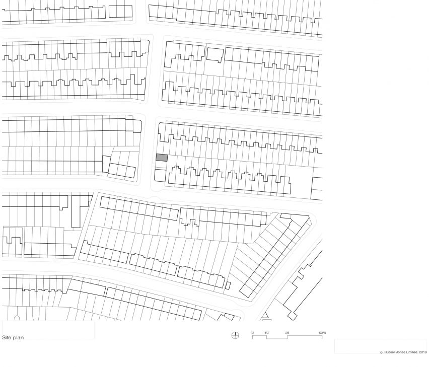 Site plan of Windsor Road outbuilding house by Russell Jones