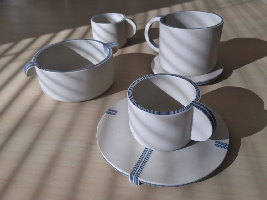 Yuting Chang turns blue-and-white porcelain inside out to make tableware