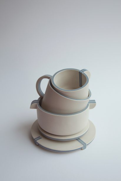 Yuting Chang turns blue-and-white porcelain inside out to make tableware