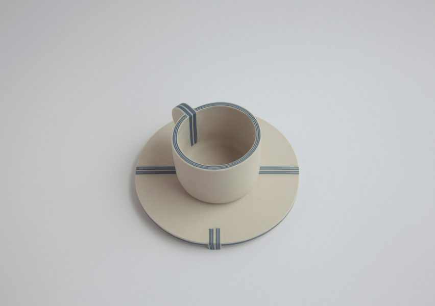 Yuting Chang turns blue-and-white porcelain inside out to make tableware